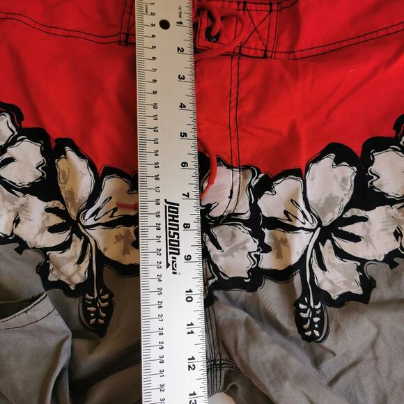 Mossimo Mens Summer Board Shorts size 32, Red, Multi Color, Aloha - Picture 5 of 11